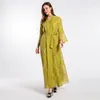 Etnische kleding Midden -Oosterse moslim damesjurk geborduurd Mesh Abaya Noble Lange rok Kaftan Moskee Islamitische mode