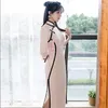 Vêtements ethniques 2023 printemps chinois traditionnel DLace Ress Lipao rétro élégant blanc mince longue Cheongsam moderne soirée de fête des femmes