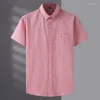 Men's Casual Shirts Classic Brand Men's Business Loose Striped Short-sleeved Shirt Summer Professional Office Large Size 11xl 12xl