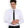 Men's Casual Shirts French Cuff Mens Long Sleeve Formal Business Dress Shirt Solid Twill Party Wedding Tuxedo Clothing With Cufflinks