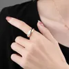 Обручальные кольца 18K Pure Imation Gold European и American Boutique Star Star Moon Fashion Ring Luxury Open Высококачественные женские украшения