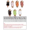 Casual Dresses Women Square Neck Flared Long Sleeve Bodycon Mesh Short Dress Solid Color Sexy Halter Tie Up Cocktail Party