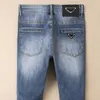 pantaloni jeans firmati pantaloni da uomo in denim caldo addensato slim fit jeans a punta piccola trend casual donne dritte