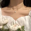 Pendant Necklaces Est Fashion Kpop Pearl Choker Bracelets Punk Cute Double Layer Chain Necklace For Women Jewelry Girl Gifts Bijoux