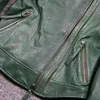 남성용 가죽 가짜 재킷 여자 진짜 양가죽 오토바이 코트 캐주얼 슬림 녹색 가을 겨울 Jaqueta de Couro