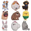 MOQ 20st PVC Cartoon Dog Rabbit Chicken Cat Shoe Decoration Charm Buckle Accessories Clog PINS Knappar Dekorationer för band Armband