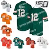 American College Football Wear College NCAA Football Miami Hurricanes 12 Maillot Malik Rosier Cousu 8 Braxton Berrios Brad Kaaya Stacy Coley Joseph Yearby Duke Jo