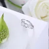 Pierścienie klastra Zemior Sterling Silver 925 Inkrustowany Pierścień Cuubic Zirkonia dla kobiet Prezent dla kobiet Kreatywna biżuteria