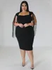 Sukienki plus size seksowne dla kobiet krótka sukienka BodyCon z frędzlą elegancką elegancką hurtową kroplą