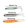 5 Pçs/saco Pesca Arco-Íris Isca Macia T Cauda Peixe Realista Swing Pesca Spinner Iscas Minhoca Iscas Macias Água Salgada Água Doce Para Bass