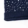 Beanies Beanie/Skull Caps Evrfelan Winter Autumn Beanie Hats Women Soft Knitting Skullies Hat Female Fashion Rhinestone Cotton Cap1