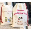 Decorazioni natalizie Sublimazione di alta qualità Blanks Sacco di Babbo Natale Personalizzato Plain Cotton Dstring Gift Bags Per Drop Delivery Home Garden Dh5Zc