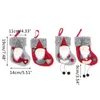 Christmas Decorations Stockings With 3D Plush Gnomes Santa Hanging Rope Decoration