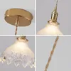 Pendant Lamps Modern Glass Chandelier Bedroom Bedside Lighting Japanese Single Head Restaurant Nordic Decorations For Home Light