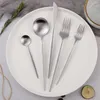 Dinnerware Sets Tableware 5Pcs/set Silver Stainless Steel Western Cutlery Fork Knife Spoon Set Flatware Kitchen Utensils Drop