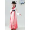 Sahne Giyim Kızlar Çin Hanfu Geleneksel Yıl Bahar Festivali Kıyafet Antik Dans Performans Mahkemesi Prenses Peri Elbise
