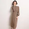 Robes décontractées automne hiver 2023 femmes mi-longueur cachemire robe mince au-dessus du genou pull tricoté sous-couche jupe pull