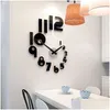 Horloges Murales Chiffres Créatifs Diy Horloge Montre Design Moderne Pour Salon Décor À La Maison Acrylique Miroir Autocollants Drop Delivery Jardin Dhrbc