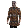 Vêtements ethniques Culture africaine chemises imprimées à manches longues hommes mode col rond Dashiki hauts mâle tenue de mariage personnalisé