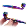 Smoking Pipes 4 Colors New Streamlined Colorf Mticolor Removable And Washable Metal Pipe With Cap Delivery Drop Home Garden Househol Dho0R