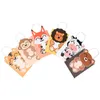 Personalizzato Cute Jungle Animal Tote Bag Zoo Happy Birthday Party Paper Candy Box Sacchetti di carta regalo per bambini A379