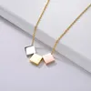 Anhänger Halsketten Baoyan Herz Halskette Drei Farbe Runde Quadrat Wassertropfen Geometrie Edelstahl Schmuck Jahrestag Geschenk für Frauen