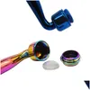 Smoking Pipes 4 Colors New Streamlined Colorf Mticolor Removable And Washable Metal Pipe With Cap Delivery Drop Home Garden Househol Dho0R