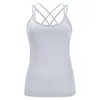 Yoga kıyafeti moda spor yeleği koşu fitness tank üstleri sütyen ped üst elastik ile sabit tişört