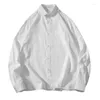 Men's Casual Shirts EBAIHUI Men Long Sleeve Turn-down Collar White Large Size 5XL Blouses Korean Style Preppy-style Mens Formal Top