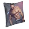 Cuscino/Decorativo Sexy Hunk Cartone Animato Fidanzato Uomo Body Art Cover Divano Soggiorno Muscoloso Cassa Quadrata 45x45/Decorativ