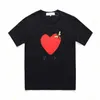 Mens T 셔츠 22SS 디자이너 T 셔츠 사랑 위장 옷 그래픽 티 심장 가슴 티에 편지 뒤에있는 힙합 재미있는 프린트 셔츠 피부 친화적이고 통기성
