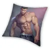 Cuscino/Decorativo Sexy Hunk Cartone Animato Fidanzato Uomo Body Art Cover Divano Soggiorno Muscoloso Cassa Quadrata 45x45/Decorativ