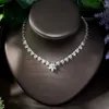 Hibride Luxury Clear Brillation Zirconia Earrings and Necklace Sets Bridal Jewelry Set Weeding Dress Accessories1624369