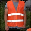 Workplace Safety Supply Visibility Working Construction Vest Warning Reflective Traffic Green 2 Colors Drop Delivery Office School B Dhr2I