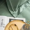 Lanlika – ensemble de draps en soie verte pour adulte, tissu naturel de 25 mamans, linge de lit de luxe, Double drap plat sain, décoration de maison européenne