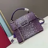 Borsa a tracolla da sera con diamanti Borse da donna firmate Catene Borse a tracolla Lettere di moda Borsa a tracolla con rivetto inferiore Tracolla rimovibile Borsa con fibbia magnetica 2515