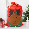 Jewelry Pouches Christmas Tree Elk Large Gift Bag Back Ornaments