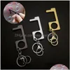 Key Rings Portable Keyrings Metal Keychains Gift Edc Door Opener Bag Charms Fashion Car Holder Elevator Button Tools Chains Drop Del Dhm9D