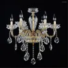 Kroonluchters 8 Lichten K9 Crystal kroonluchter moderne luxueuze licht kaarsen hanglamp plafond woonkamer verlichting voor dineren