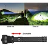 Zaklampen fakkels 90000 lumen LED zaklampen USB oplaadbare LED helderste zaklamp Waterdichte zoombare led -led tactisch fakkellicht voor camping 0109