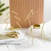 Juldekorationer år 2023 Creative Elk Metal Candle Holder bröllop ljusstake bordsdekoration ornament hem dekor järnhjort