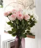 Fiori decorativi ghirlande 1pcs rosa artificiale nozze da sposa bouquet pu vera touch home party pinkdecorative bianca