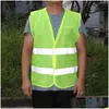Workplace Safety Supply Visibility Working Construction Vest Warning Reflective Traffic Green 2 Colors Drop Delivery Office School B Dhr2I