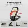 Flashlights Torches Rechargeable Strong Magnetic Work Light LED COB Portable Foldable Flashlight Waterproof Camping Flash Light With Power Display 0109