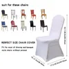 Couvre-chaise 3/6 / 8pcs Tissu de couverture El Mariage Banquet blanc Dining Lycra Polyester Spandex Outdoor