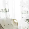 Gordijnbladen geborduurde pure tule voor woonkamer Koreaanse stijl perspectief thuis raam deco slaapkamer custom