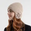 Boinas Invierno Cálido Sombrero de lana de tejer Gorro de protección para los oídos de bicicleta al aire libre grueso Varios colores Cómodo a prueba de viento