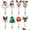 Party Favor Christmas Decoration Badge KeyChain Dractable PL Cartoon ID Badges Holder With Clip Office Supplies Drop Delivery Home DHGPE