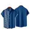 Chemises décontractées pour hommes 2023 Motif à rayures bleues Chemise imprimée Vêtements Summer Fashion Beach Style T-shirt Kimono pour hommes