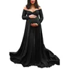 Maternidade Vestidos de cauda longa para pó de fotografia props gestantes roupas roupas de gravidez roupas de gravidez
